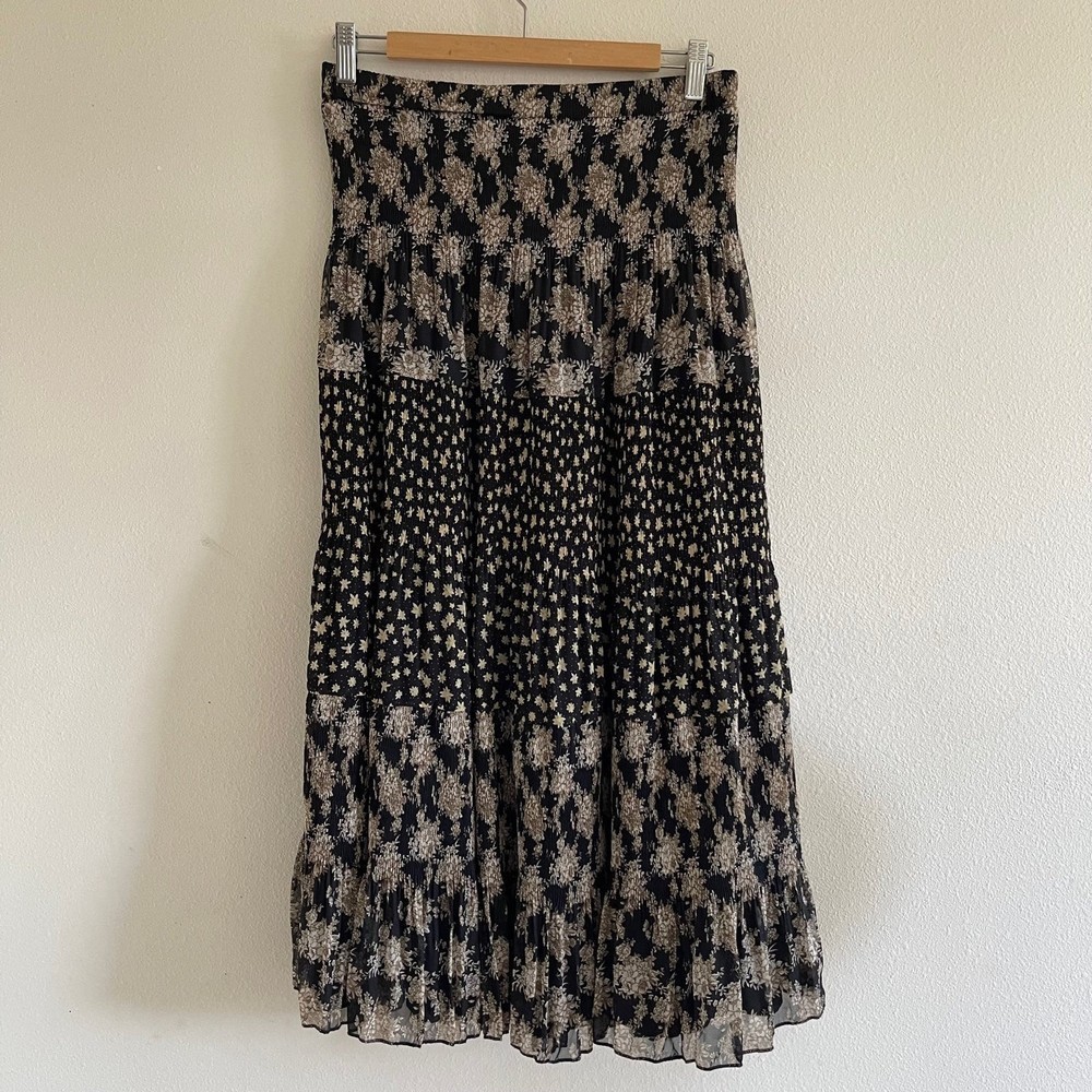 NWT Paper parachute maxi skirt size Large boho floral black